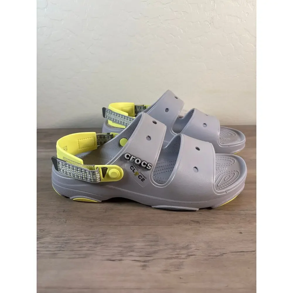 Crocs Classic All-Terrain Sandal Grey‎ Lime Green 207711-1FH Mens 13 Womens 15